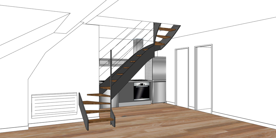 Projet d'escalier dans un appartement  Talence